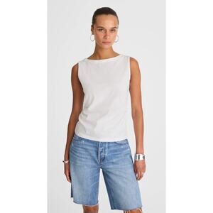 Madewell | NWT Cinched Crewneck Tank White Sleeveless Top | Sz XS